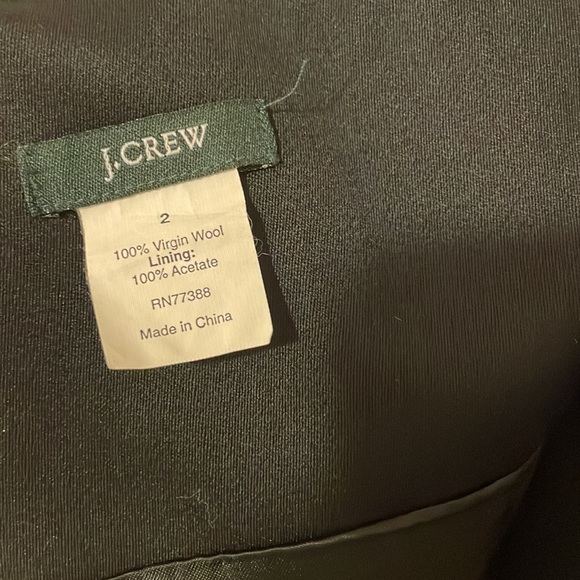 J Crew Tuxedo Elegant Black Wool Strapless Dress | 2 - Picture 5 of 8